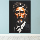 Italiaans Man Low Light Portret Canvas Afdruk (Insitu (Houten vloer))