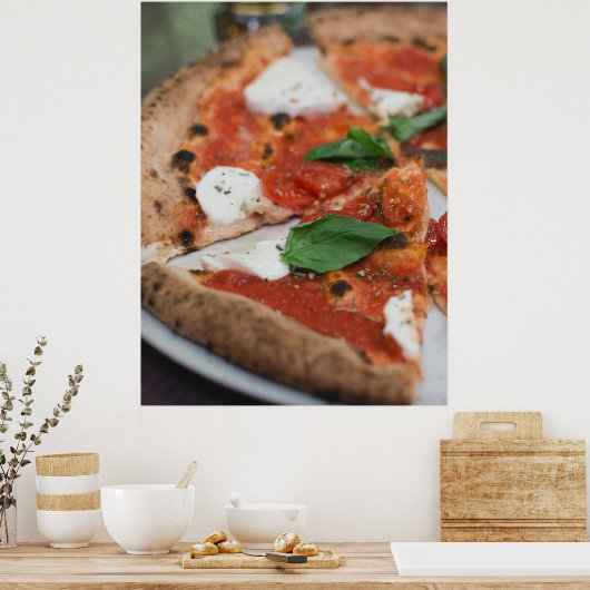 Italiaans Margherita Pizza Poster (Keuken)