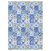 Italiaans mediterraan blauw, wit & geel patroon tafelkleed (Voorkant)
