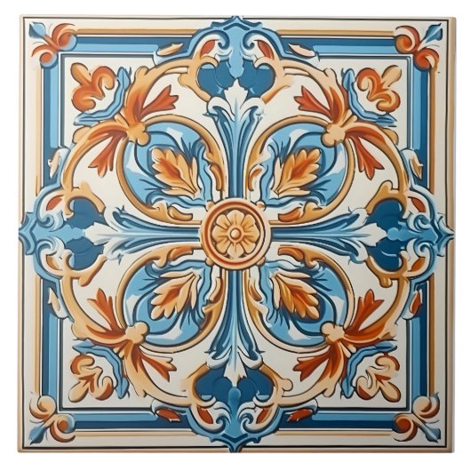 Italiaans mediterraan patroon Tegeltje (Voorkant)