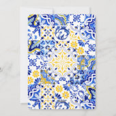 Italiaans Mediterraan Tegel & Lemon Wedding Feestdagenkaart (Achterkant)