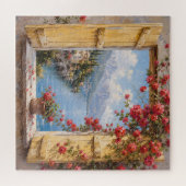 Italiaans Meer Raam Uitzicht Legpuzzel (Horizontaal)