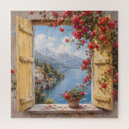 Italiaans Meer Raam Uitzicht Legpuzzel