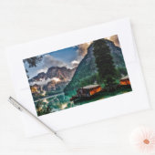 Italiaans meer rechthoekige sticker (Envelop)