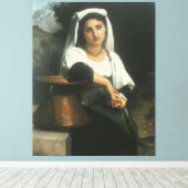 Italiaans meisje bij de fontein - William-Adolphe Canvas Afdruk (Insitu (Houten vloer))