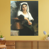Italiaans meisje bij de fontein - William-Adolphe Canvas Afdruk (Insitu (Woonkamer))