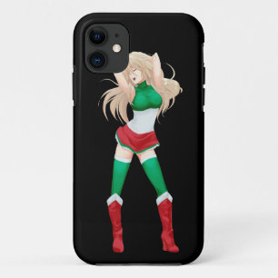 Italiaans meisje met de Italiaanse vlag Manga Case-Mate iPhone Case