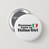 Italiaans meisje ronde button 5,7 cm (Voorkant /achterkant)
