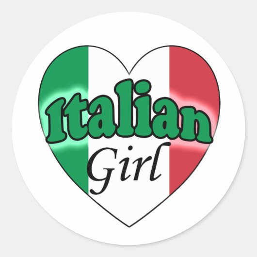 Italiaans meisje ronde sticker (Voorkant)