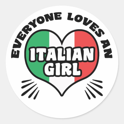 Italiaans meisje ronde sticker (Voorkant)