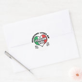 Italiaans meisje ronde sticker (Envelop)