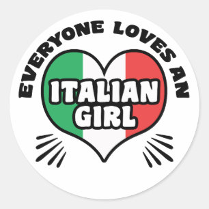 Italiaans meisje ronde sticker