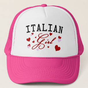 Italiaans Meisje Roze Hoed Trucker Pet