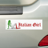 Italiaans meisje Silhouette vlag Bumpersticker (Op auto)