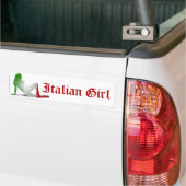Italiaans meisje Silhouette vlag Bumpersticker (Op Truck)