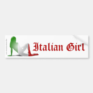 Italiaans meisje Silhouette vlag Bumpersticker