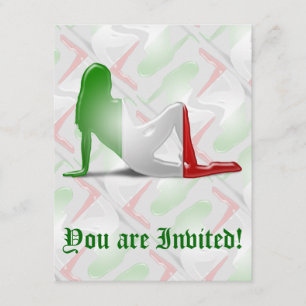 Italiaans meisje Silhouette vlag Kaart