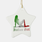 Italiaans meisje Silhouette vlag Keramisch Ornament (Rechts)