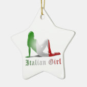 Italiaans meisje Silhouette vlag Keramisch Ornament (Links)