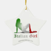 Italiaans meisje Silhouette vlag Keramisch Ornament (Achterkant)