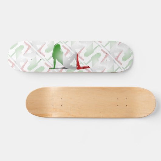 Italiaans meisje Silhouette vlag Persoonlijk Skateboard (Horizontaal)