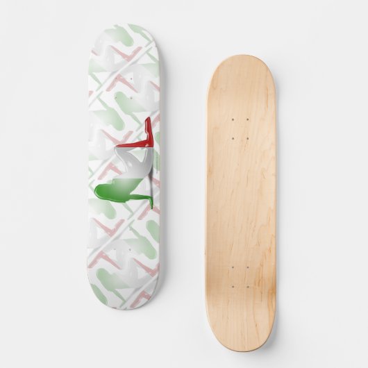 Italiaans meisje Silhouette vlag Persoonlijk Skateboard (Voorkant)