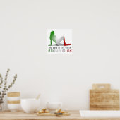 Italiaans meisje Silhouette vlag Poster (Keuken)