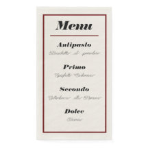 Italiaans menu Diner servetten