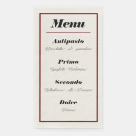 Italiaans menu Diner servetten