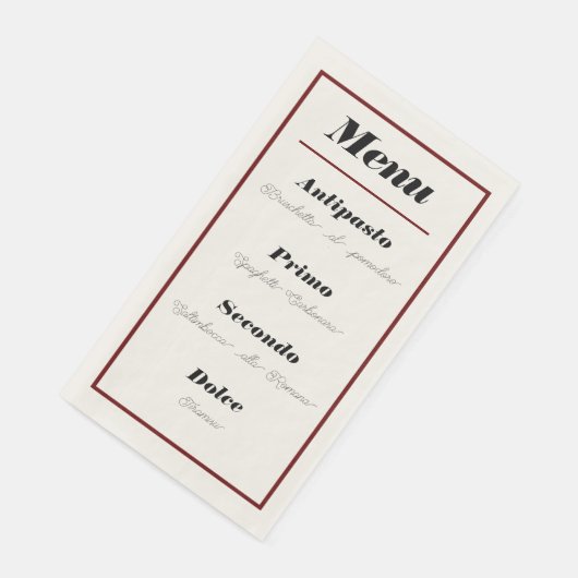 Italiaans menu Diner servetten (Hoek)