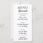 Italiaans Menu Restaurant Zwangerschapsaankondigin (Voorkant)