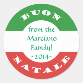 Italiaans Merry Christmas Buon Natale Ronde Sticke Sticker