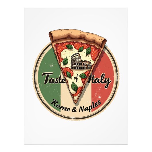Italiaans met  Rome & Naples Pizza Foto Afdruk (Voorkant)