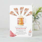 Italiaans Modern Slice Pizza Beers Baby shower Kaart (Staand voorkant)