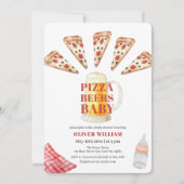 Italiaans Modern Slice Pizza Beers Baby shower Kaart (Voorkant)