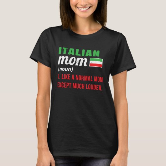 Italiaans Moeder Hand Gesture Italië Kleuren Mama  T-shirt (Voorkant)