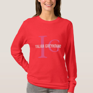 Italiaans monogram Greyhound Breed T-shirt