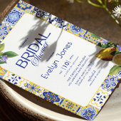 Italiaans Mozaïek Blauwe Tegel Citroenen Chic Vrij Kaart