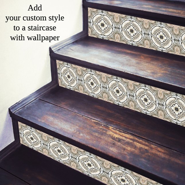 Italiaans mozaïek geïnspireerd patroon behang (Italian wallpaper created from animal patterns. Inspired by Mediterranean mosaic floors.)
