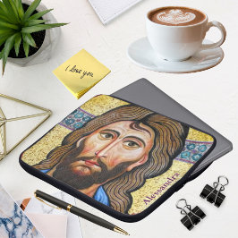 Italiaans Mozaïek Jezus Christus Custom Priest Gif Laptop Sleeve
