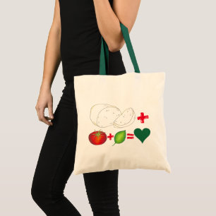 Italiaans Mozzarella + tomaat + Basil = liefdeshar Tote Bag