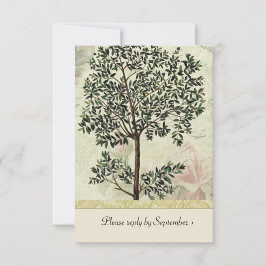  Italiaans Myrtle Tree rsvp met envelop Kaartje (Voorkant)