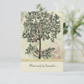  Italiaans Myrtle Tree rsvp met envelop Kaartje (Staand voorkant)