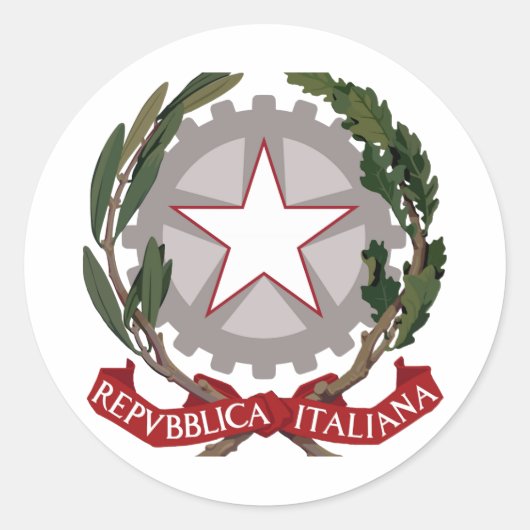 Italiaans nationaal embleem ronde sticker (Voorkant)