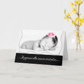 Italiaans nieuw baby gefeliciteerd kaart (Gele Bloem)