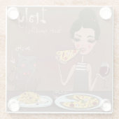 Italiaans ontbijt glazen onderzetter (Achterkant)