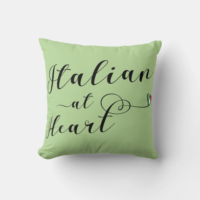 Italiaans op Heart Throw Cushion, Italië Kussen (Voorkant)
