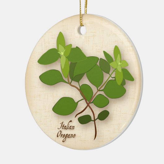 Italiaans Oregano Herb Ceramic Ornament (Links)