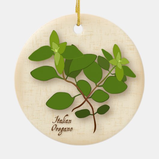 Italiaans Oregano Herb Ceramic Ornament (Achterkant)