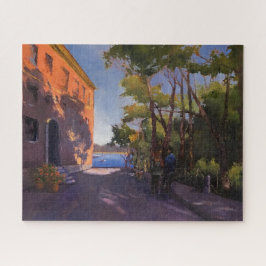 Italiaans palazzo roze impressionistisch schildere legpuzzel
